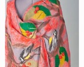 Scarf Cobweb Felted Scarf Wrap Multicolor Merino Wool Silk Felt Scarves