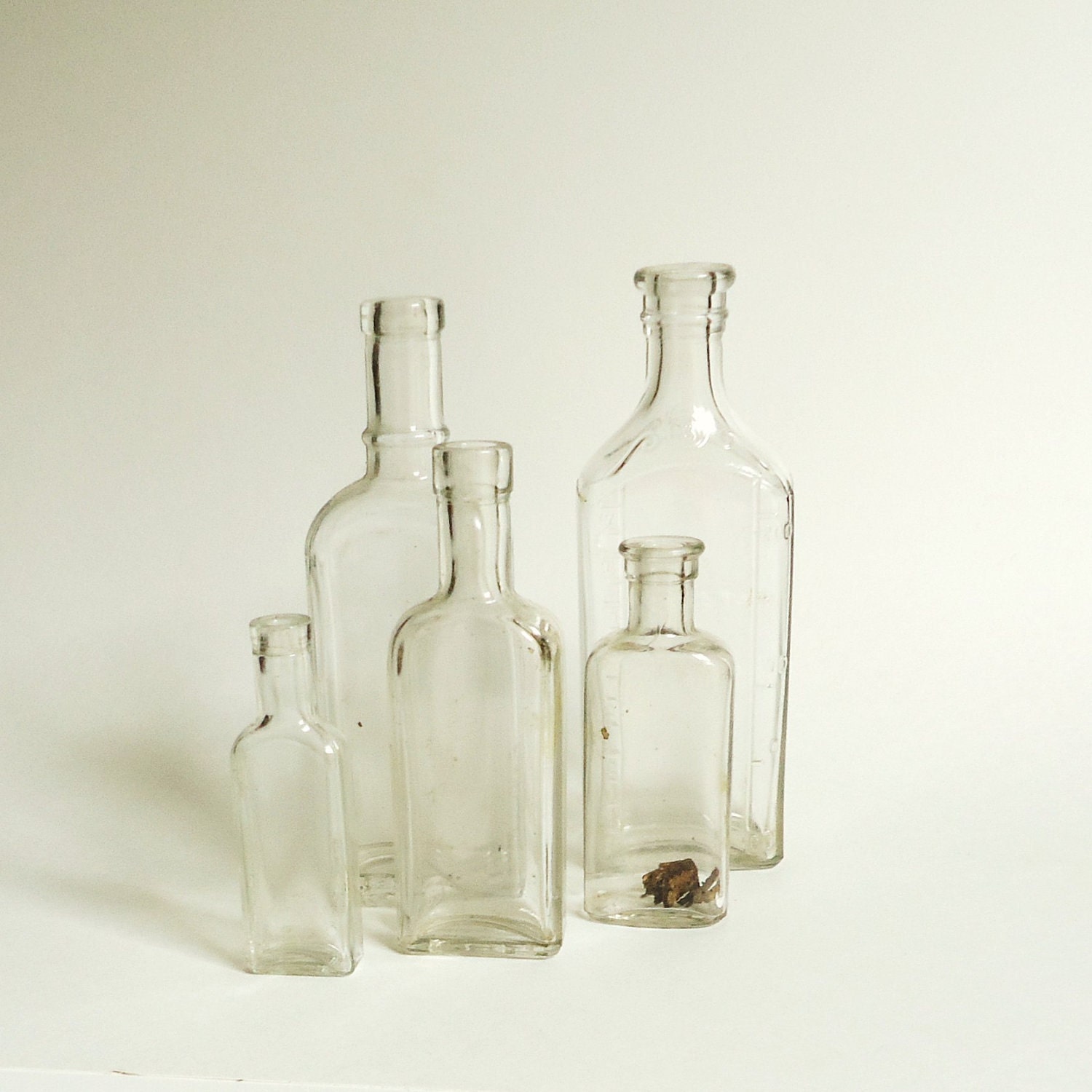 Old Medicine Bottle collection of five