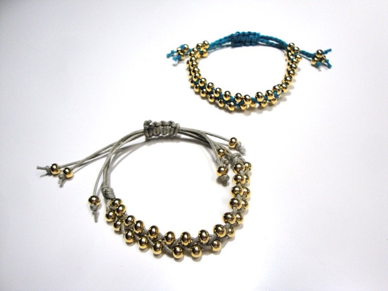 Braided beads bracelet by Beh1ndByMK on Etsy