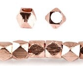 Rose Gold Plated, Brushed, 3mm Beads, Faceted Nugget Beads Item: 426846
