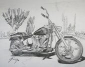 Original Pencil Drawings of Motorcycle - Commissioned - Get yours drawn