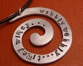 Doctor Who Inspired - Wibbly Wobbly...Timey Wimey... - A Hand Stamped Aluminum Spiral Necklace