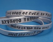 Custom 1/4 Hand Stamped Aluminum Bracelet with stamping on TWO SIDES