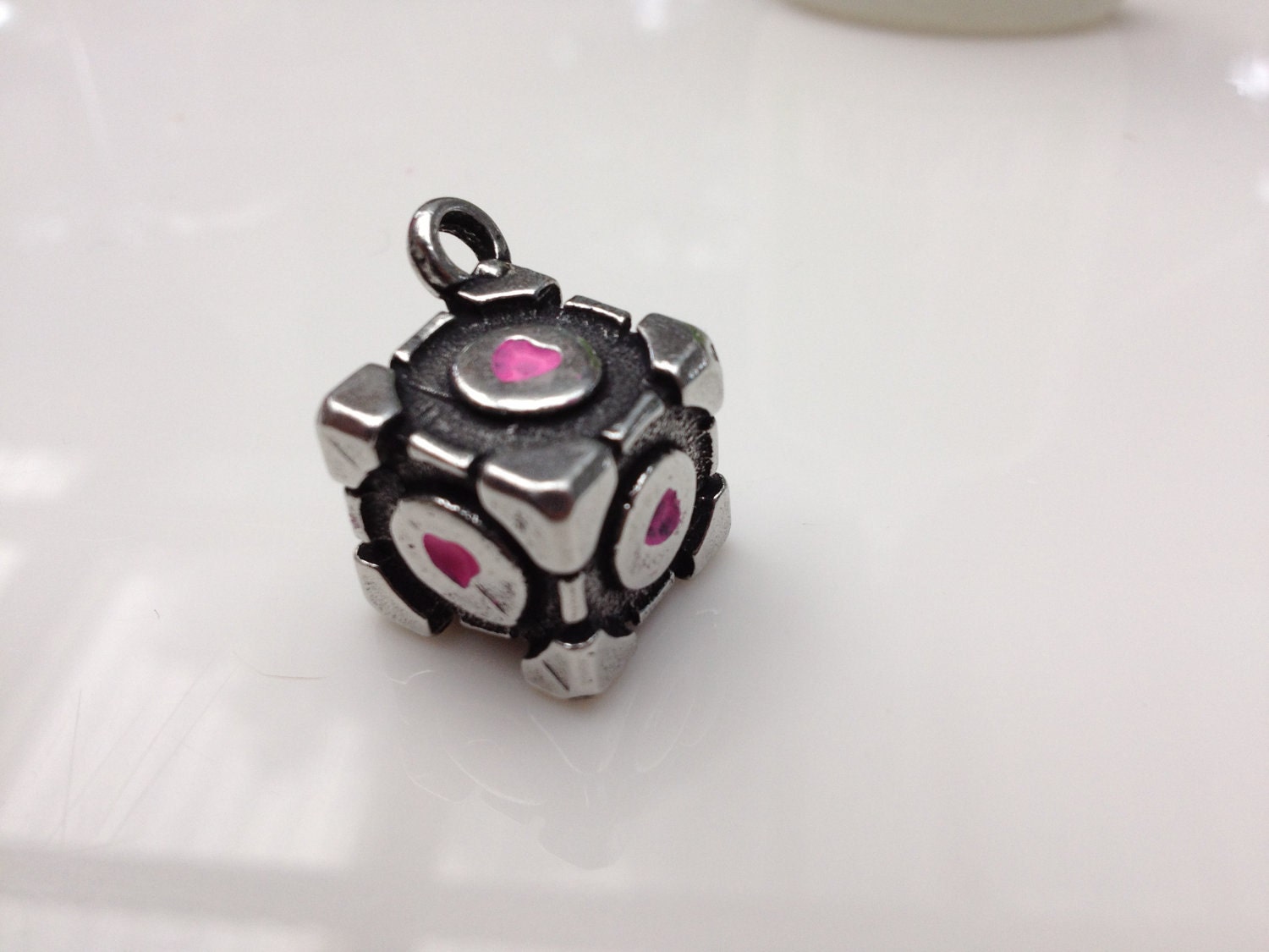 Pewter Metal Heart Cube