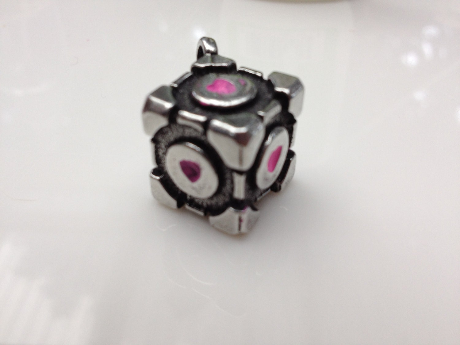 Pewter Metal Heart Cube