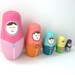 Babushka Nesting Dolls - Handpainted Folk Art - Bright Pretty