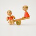 Vintage wooden handpainted russians boy girl players seesaw teeter-totter