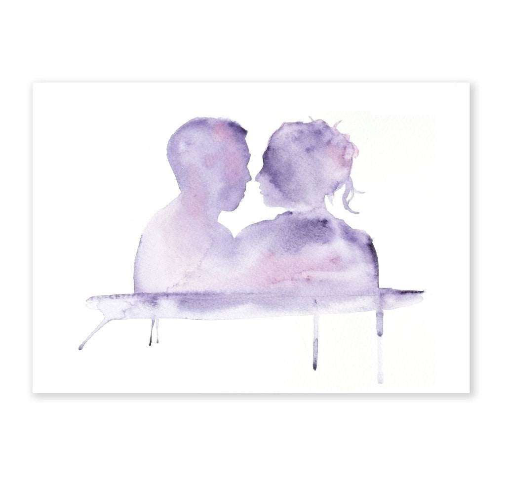 LOVE man woman ART PRINT 12X16 original watercolor painting illustration home wall decor modern contemporary reproduction poster