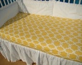 Fitted Crib Sheet Yellow Geometric Taza Tarika Baby Bedding