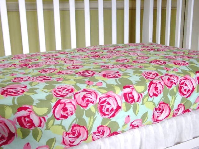 Fitted Crib Sheet Baby Bedding Crib Sheet Amy Butler Pink Roses