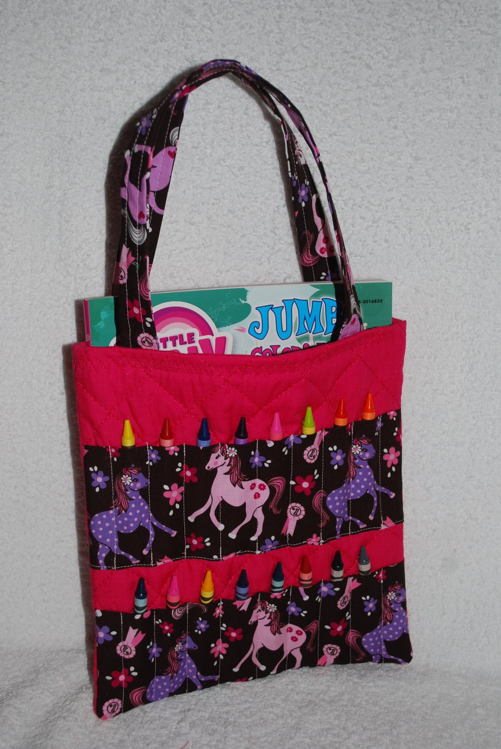 Little Pony Crayon Tote complete with Crayola crayons and a My Little Pony coloring book. Ready to Ship