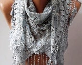 Light Gray Scarf with Trim Edge