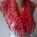 Red Scarf - Laced Fabric - with Red Trim Edge