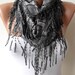 Autumn Scarf - Dark Grey Scarf with Trim Edge