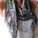Autumn Scarf - Dark Grey Scarf with Trim Edge