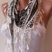 Green and Brown Leopard Shawl / Scarf with Lace Edge - NEW SPRING TREND