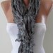 ON SALE - Grey Satin Scarf with Trim Edge