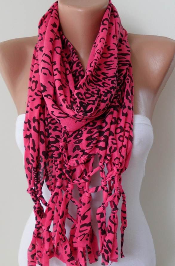 Mother's Day - Pink Leopard - Fashion Scarf - Combed Cotton