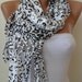Valentine's Day - ON SALE - White and Black Leopard Scarf