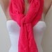 New - Mother's Day Gift -  Pink Scarf - Tulle Fabric - Seamless Shawl - Handmade Fashion