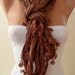 ON SALE - Brown - Satin Scarf with Trim Edge