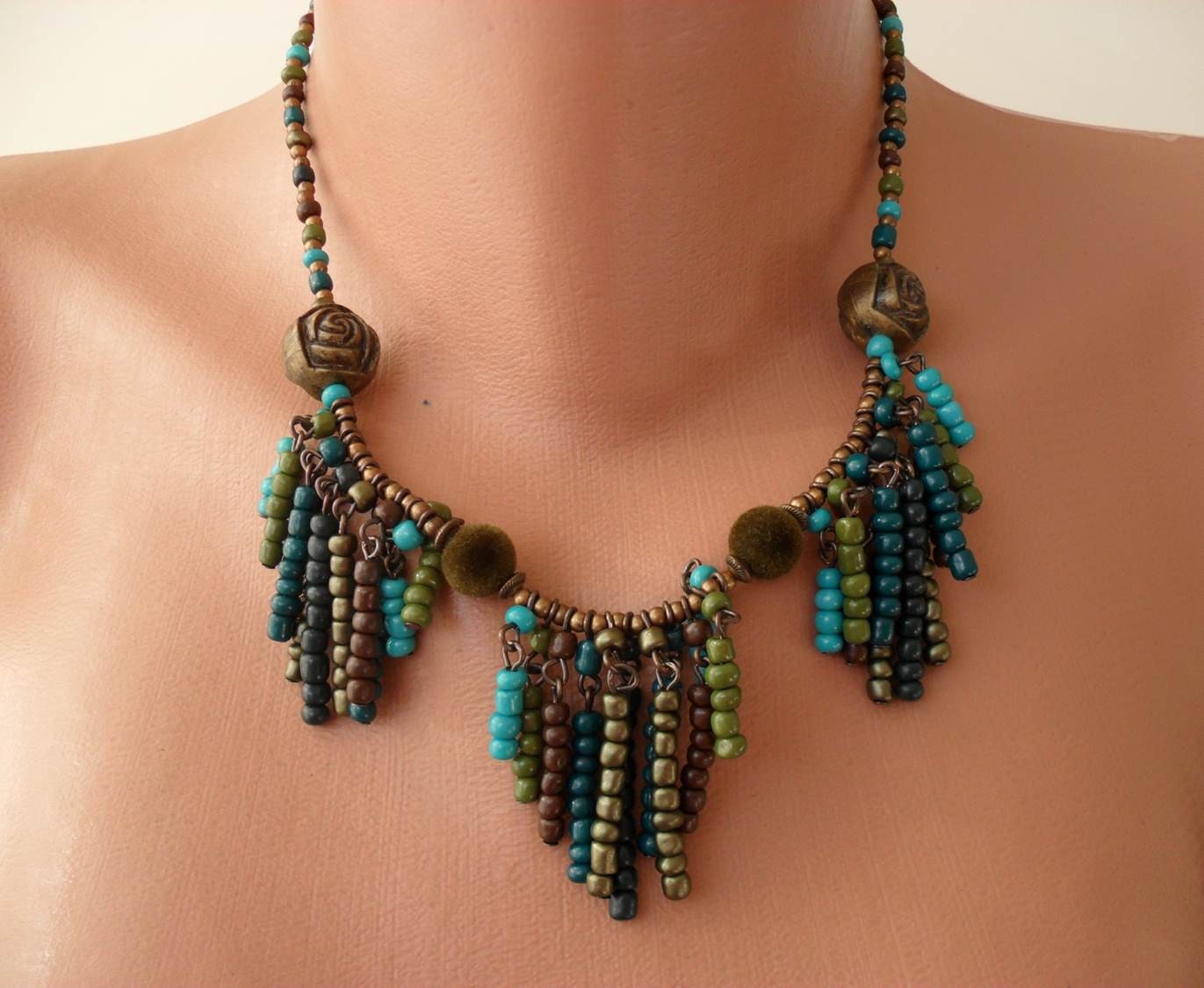 Green and Brown Necklace - Speacial Design
