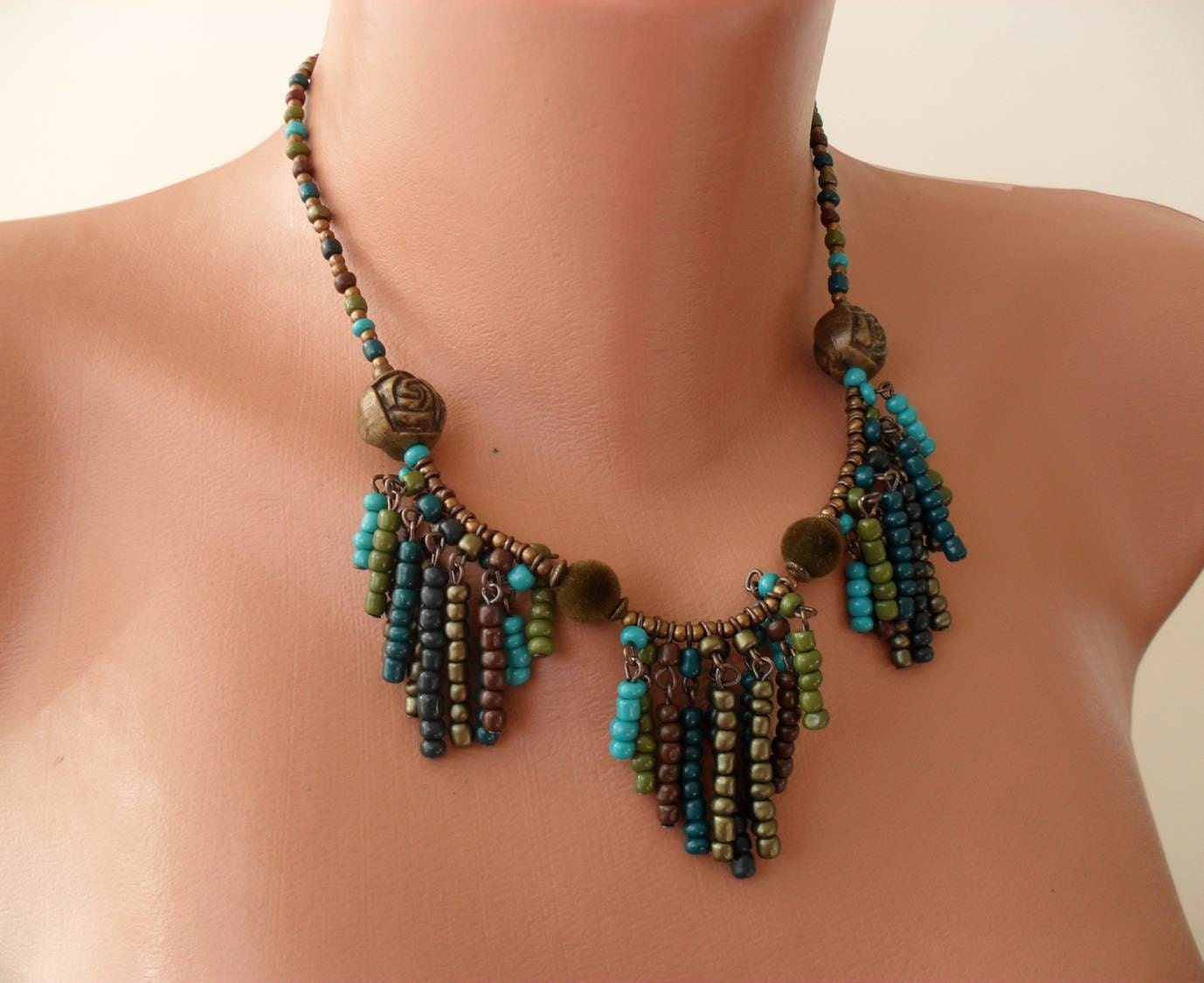 Green and Brown Necklace - Speacial Design