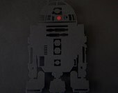 R2D2 black - Star Wars - hand cut 3D paper craft
