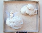 Angel Art Mixed Media Shadow Box Collage Assemblage Wall Plaque