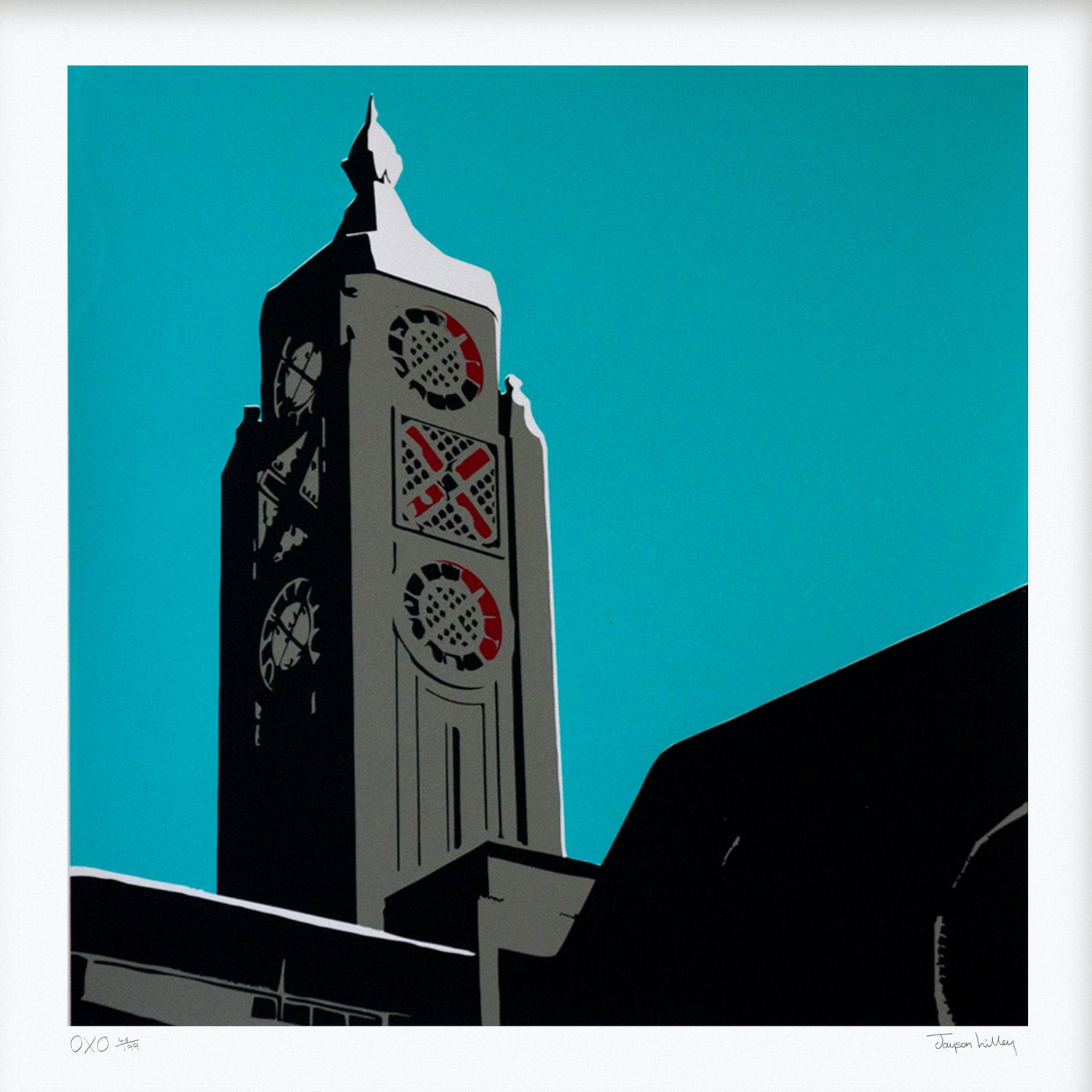 OXO Tower Turquoise Screenprint
