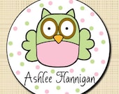 Waterproof Stickers, Owl, Vinyl Label, Sippy Cup Labels, Camp Stickers, Dishwasher Safe