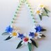 Daisy jewellery set earrings and necklace from polymer clay