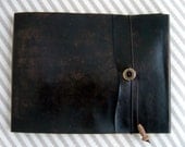Large Refillable Leather Sketchbook - Black, Journal, Drawing Pad, Photo Album, Notebook, Guest Book