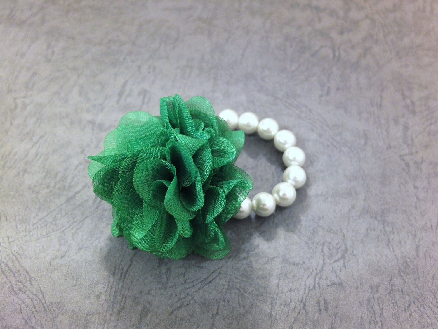Handmade Chiffon Flower Bracelet (GREEN)