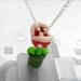 Piranha Plant Necklace (Super Mario) - Sculpey Polymer Clay