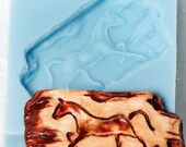 Horse flexible pendant jewelry mold for use with resin, polymer clays, pmc, plaster, and more