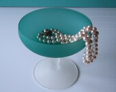 Satin Glass Compote,  Blue Compote, Centerpiece, Wedding Decor, Compote