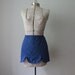 Vintage 1960s Miniskirt Slip / 60s Mod Lingerie / Blue Lace Slip / S M