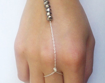 Sparkling "Gypsy Glam" Hand Chain - Womens Jewelry Sparkling Handchain