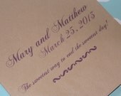 25 Calligraphy Script Name Brown Kraft Favor Bags - Custom Wedding Favor Candy Buffet Lolly Bar - Contact for Other Quantities