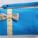 Lovely Little Bow ( Turquoise ) - iPhone Purse, Cell Phone Wristlet, Cosmetic Bag ,Camera Bag, Zipper Pouch