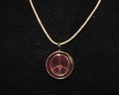 Golden Peace on Purple With Green Highlights