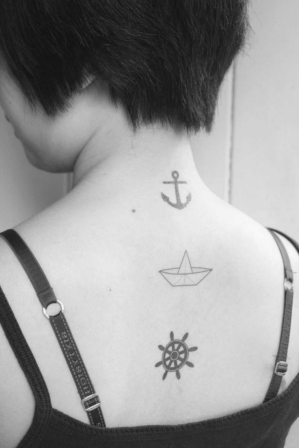 nautical set of 3 temporary tattoos