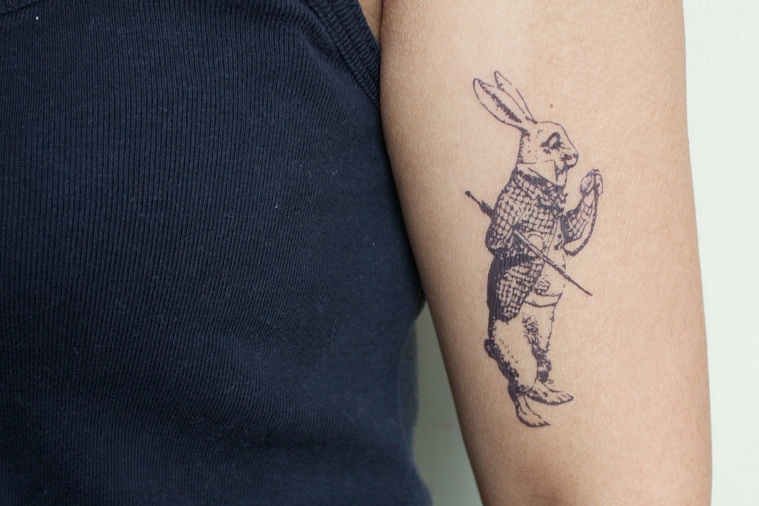 alice in wonderland rabbit temporary tattoo