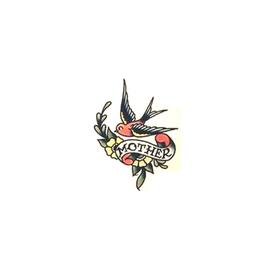 Mother Swallow Traditional Temporary Tattoo