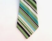 Boys Tie- Blue, Green and Brown Striped - Sizes newborn-7 years