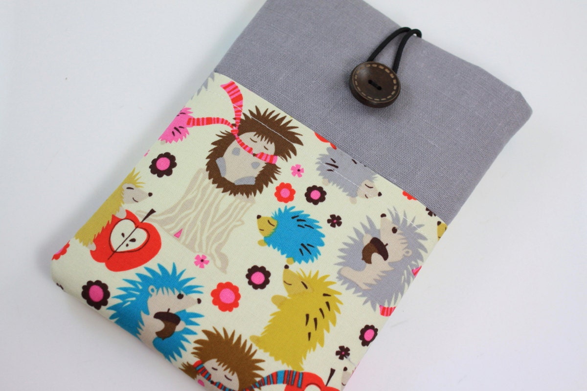 Kindle Case Sleeve Cover for 'Kindle,Ipad,Samsung,Nook,Kobo,Nexus,other eReader' with front Pocket- Hedgehog