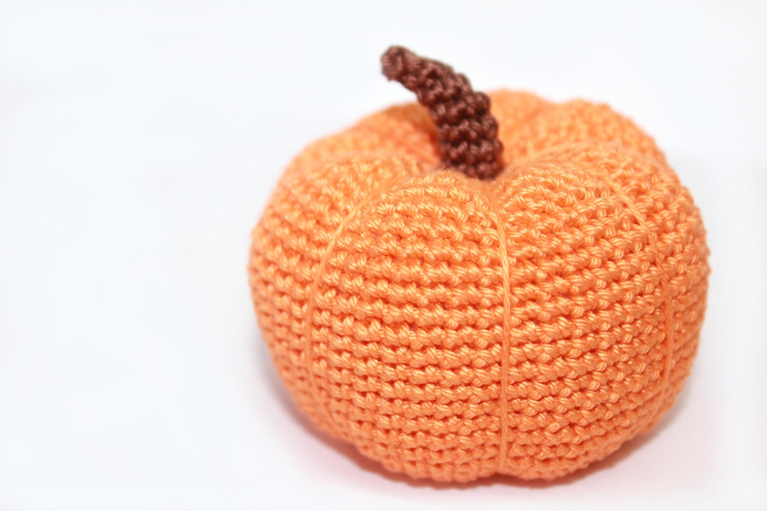 Yammy Crochet Pumpkin  decor- Nursing  / Teething Toy  -  Autumn Pumpkin Halloween  Toy -  Autumn Decor- Crochet Play Food - Orange - designML