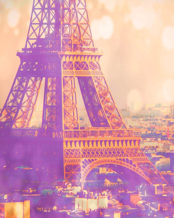 8x10 Paris Photograph, Fine Art Photography, Eiffel Tower, dreamy travel photo, surreal, feminine, pastels, romantic, pink girly print
