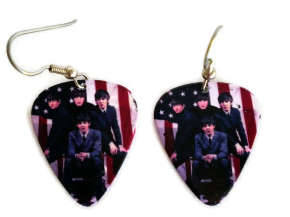 The Beatles Earrings with Guitar Picks